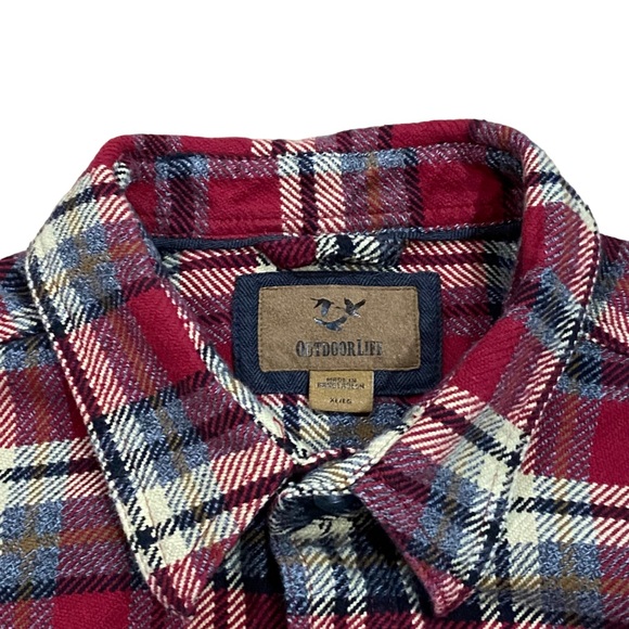 Outdoor Life Multicolor Plaid Button Up Shirt Flannel Long Sleeve Mens Size XL - Picture 3 of 11